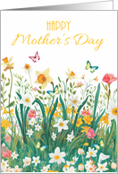 Happy Mother’s Day with a Daffodil and Floral Meadow card