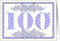 Happy 100th Birthday gingham card