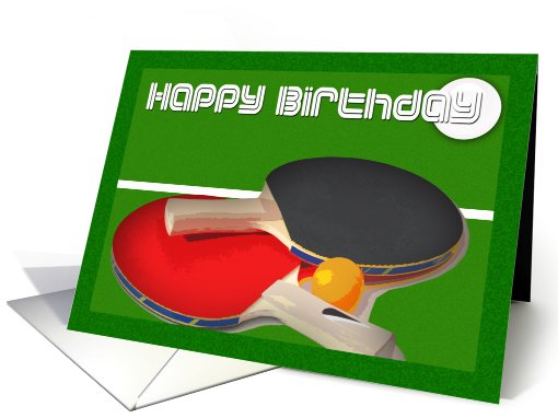 Birthday sport Ping Pong Table Tennis card (410868)