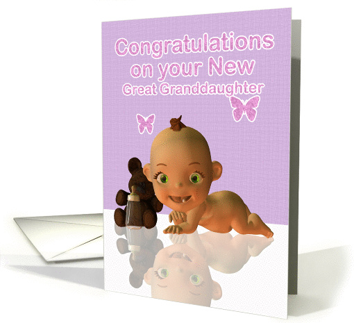 congratulations becoming a Great Grandparents - Baby Girl card