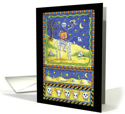 Halloween card with skeleton cowboy card (479760)