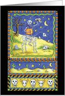 Halloween card with skeleton cowboy card