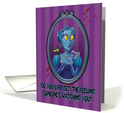 Halloween Ghoulish Portrait watching you card (482490)