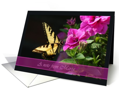 Note Card from Maria butterfly and flowers card (490260)