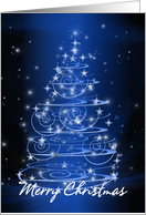 Christmas tree design stars and swirls card