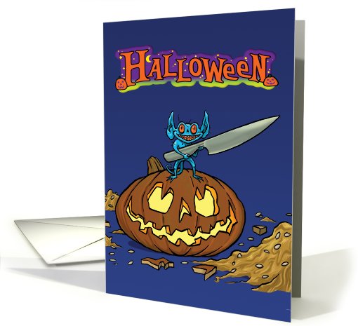 Halloween card with Goblin knife and pumpkin card (504224)