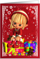 Merry Christmas With Cute Little Elf card