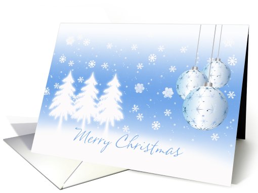 Merry Christmas Card With Baubles Trees And Snowflakes card (523727)