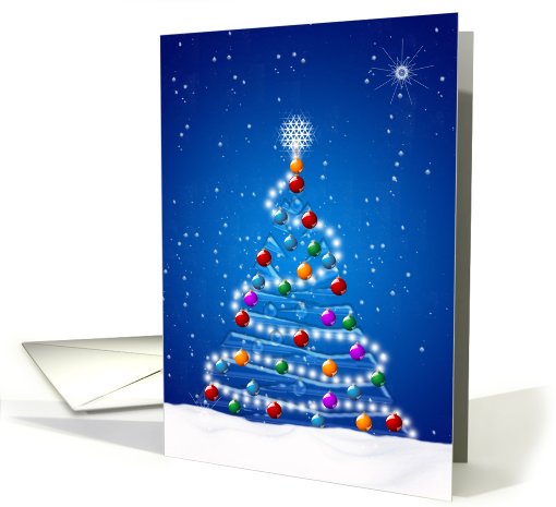 Christmas Card Christmas Tree With Ice And Baubles card (528159)