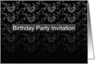 Birthday Party Invitation Modern Black card
