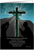 Religious Easter Card - Praying And Cross card