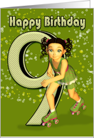 9th Birthday Card - Little Girl Skating card