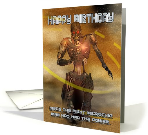 Birthday Card With Cyborg - Modern Robot card (585854)