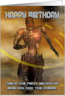 Birthday Card With Cyborg - Modern Robot card