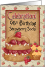 95th Birthday Strawberry Social Invitation Card