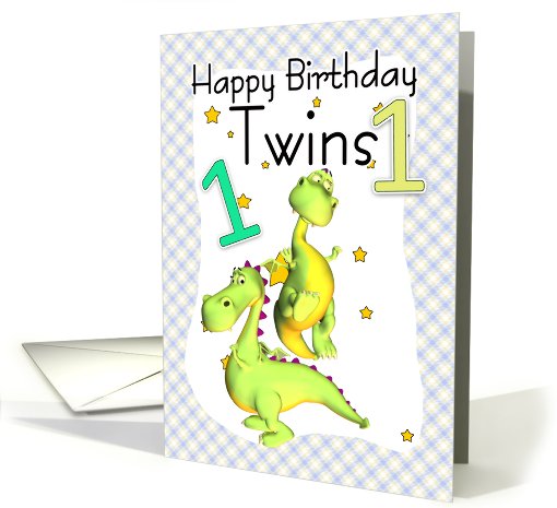 Twins 1st Birthday Card