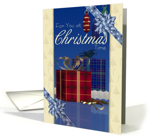 Christmas Card - Stylish With Gifts And Bows card (638885)