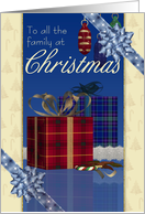 Christmas Card To All The Family - Stylish With Gifts And Bows card