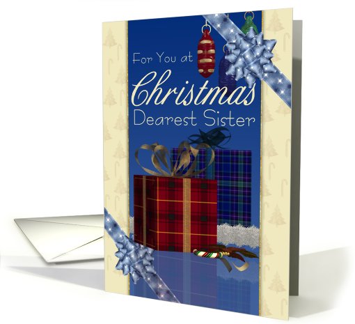 Sister Christmas Card - Stylish With Gifts And Bows card (638895)