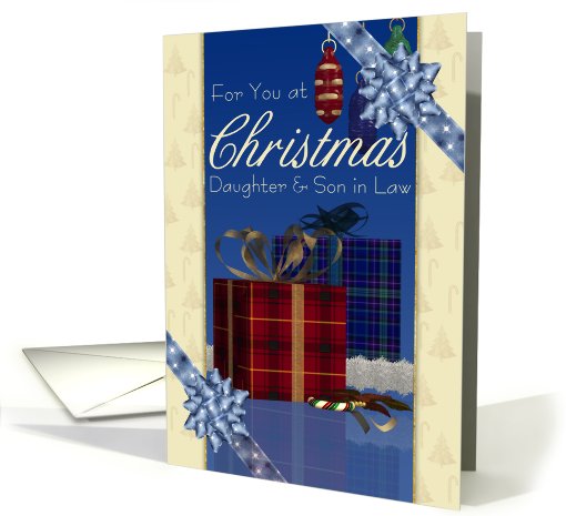 Daughter & Son in Law Christmas Card - Stylish With Gifts... (638938)