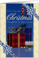 Daughter & Son in Law Christmas Card - Stylish With Gifts And Bows card