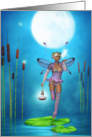 Any Occasion - Blank Note Card - Fantasy Cute Fairy With Dragonfly card