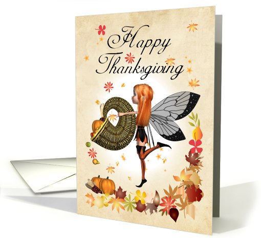 Thanksgiving Card - Cute Little Pumpkin Fairy card (664391)
