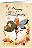 Thanksgiving Card - Cute Little Pumpkin Fairy card