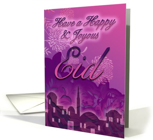Eid Card, Happy And Joyous Eid, Purple card (679575)