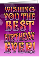 Best Birthday Ever - Colourful Purples card
