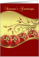 Season’s Greetings Christmas Card With Ornaments card