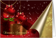 Season’s Greetings Christmas Card With Ornaments card