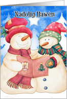 Welsh Christmas Card - Cute Dragon - Nadolig Llawen card