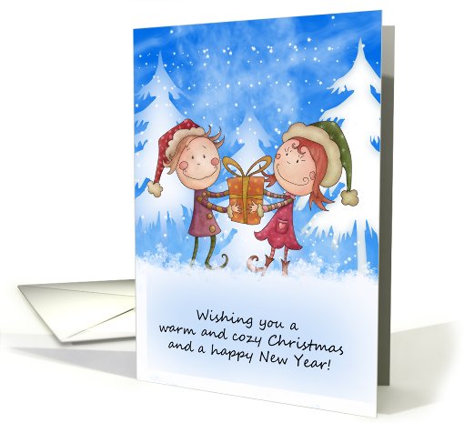 Cute Christmas Card - Cute Children - Warm And Cozy Christmas card