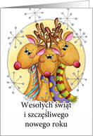 Polish Christmas Card - Reindeer - Wesołych świąt card