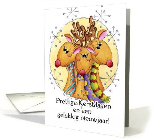 Dutch Christmas Card - Reindeer - Prettige Kerstdagen card (719395)