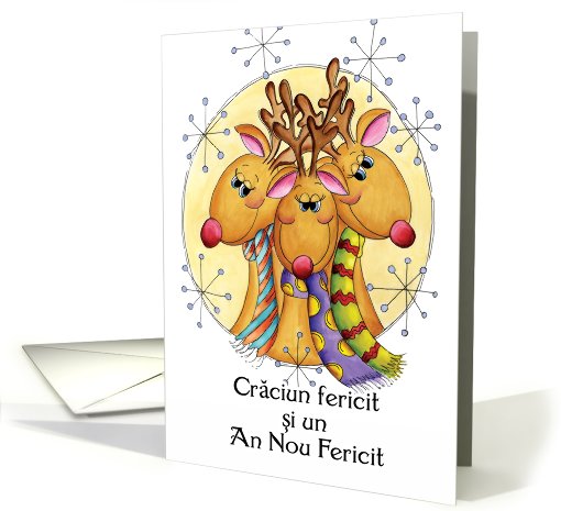 Romanian Christmas Card - Reindeer - Crăciun fericit card