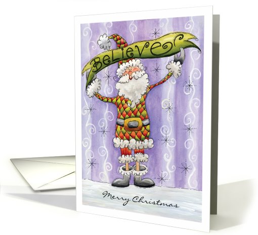 Cute Santa Christmas Card - Believe card (721921)