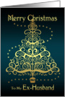 Ex-Husband Christmas Card - Gold Effect Holiday Tree Modern card