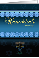 Hanukkah Greetings - Blue Stylish card