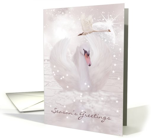 Christmas Card With Swan - Fantasy Swan Art card (724484)