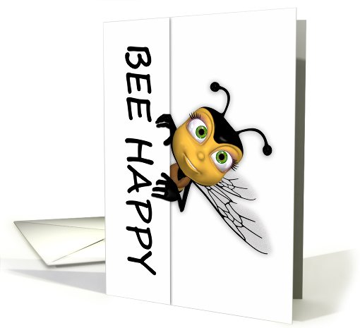 Bee Happy - Blank Honey Bee Card, Card For Any Occasion card (725710)