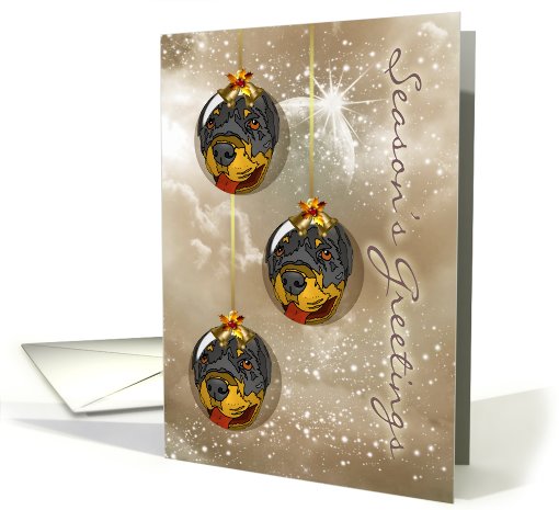 Rottweiler Season's Greetings - Dog In Baubles card (725729)