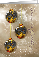 Rottweiler Season’s Greetings - Dog In Baubles card