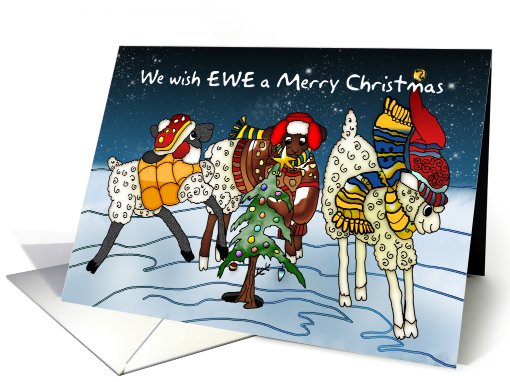 Sheep Christmas Card - We Wish Ewe A Merry Christmas card (726983)