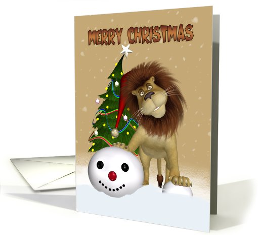 Lion Christmas Card - Merry Christmas Lion card (733268)