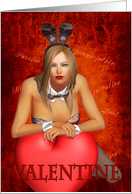 Valentine’s Day Card - Sexy Adult - Bunny Costume Art Card