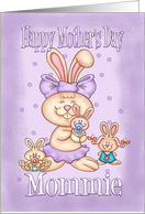 Mommie Mother’s Day Card - Cute Rabbit Mom With Her Little Ones card