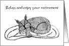 Retirement Card With Sleeping Cat card