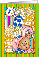 Easter Card With Eggs And Easter Bunny card